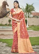 Organza Dusty Pink Traditional Wear Weaving Saree